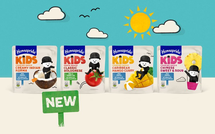 Homepride Kids儿童食品包装设计，简洁有创意的儿童游戏插画设计