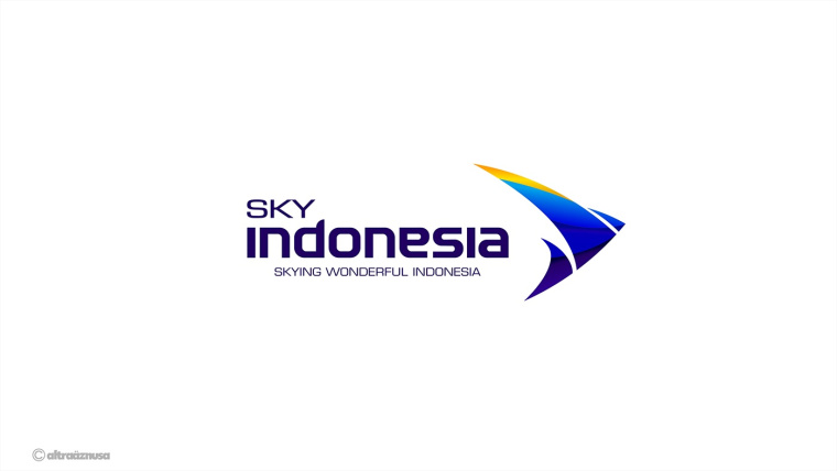 sky indonesia航空公司logo设计:代表印尼航空安全\精准\效率文化