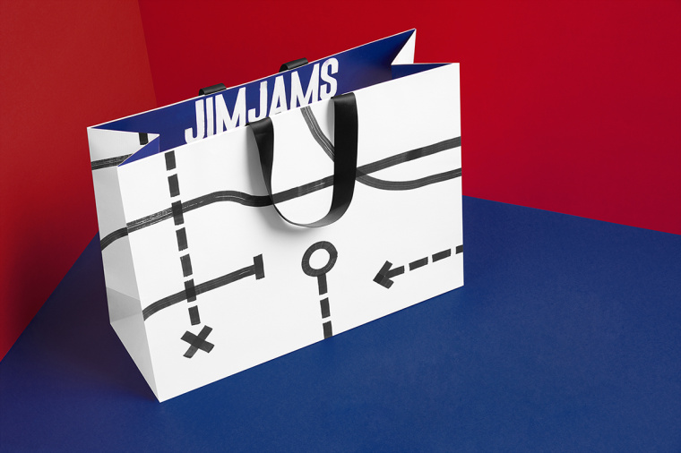 JimJams 服装设计公司企业形象设计，非常个性的箭头线条图案