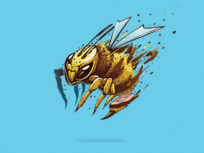 愤怒的黄蜂的logo设计