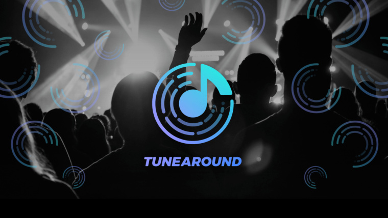 Tunearound 音乐APP logo设计-圆形+声波+音符
