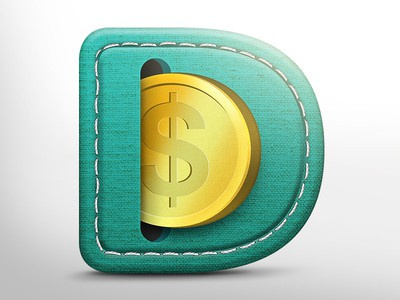 硬币和钱包的金钱金融logo设计