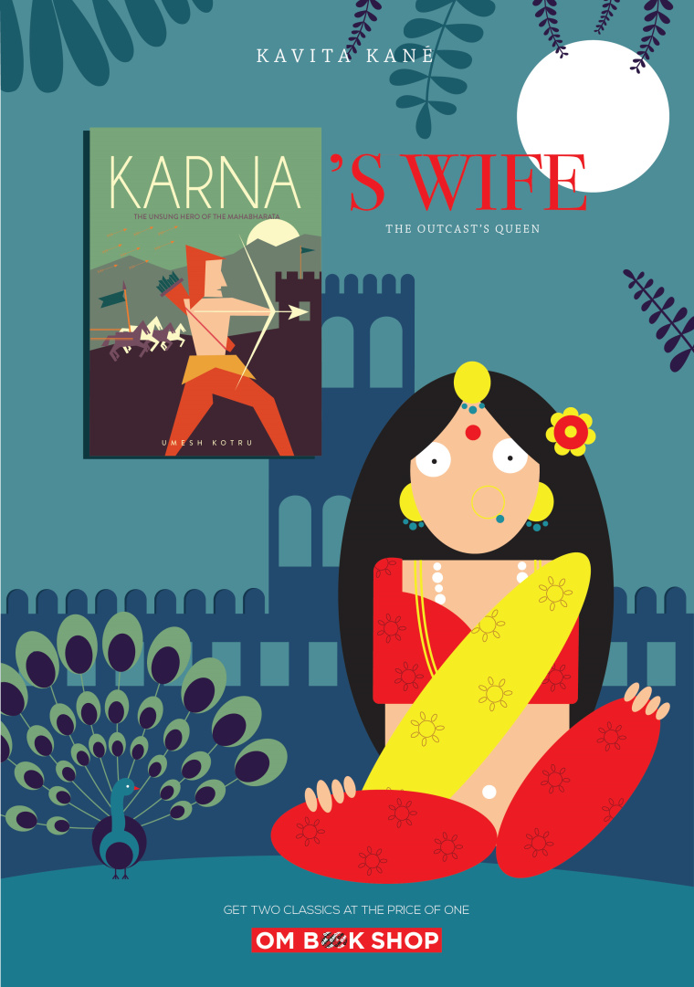 印度奥美广告公司为OM 书店设计的书籍半价促销平面广告-Karna的妻子