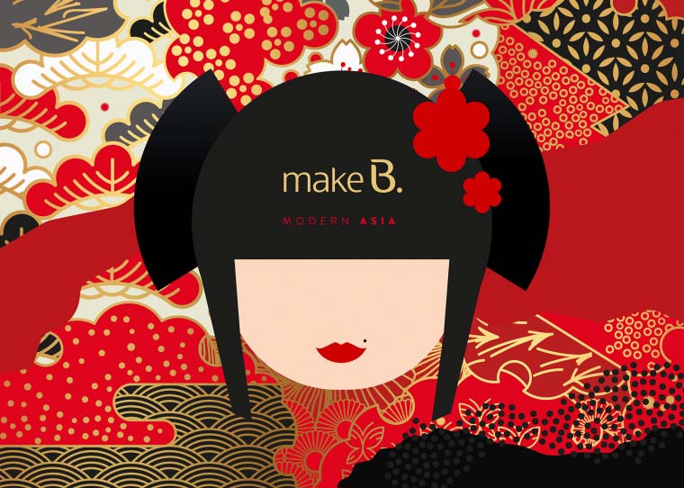惊艳您眼球的Make B.口红包装设计，一股浓郁艳丽的东方风情插画