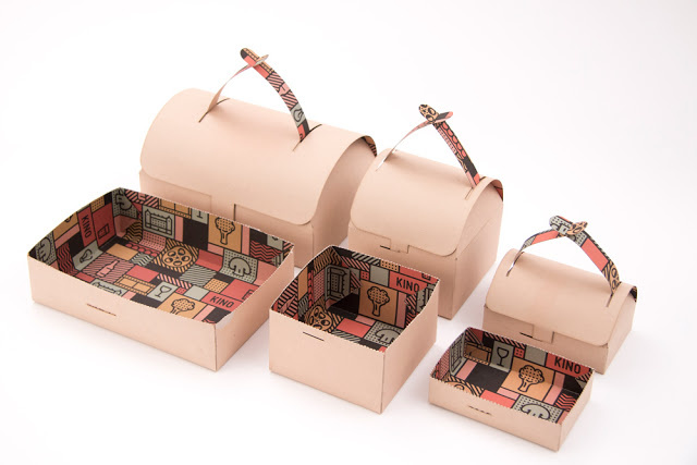 简约高端时尚环保的kino素食餐厅外卖食品包装盒子创意设计欣赏-上海包装设计公司