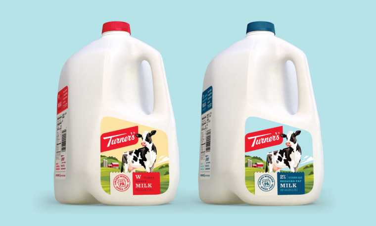 矢量插画风格的Turner乳业农场牛奶包装设计-上海包装设计公司