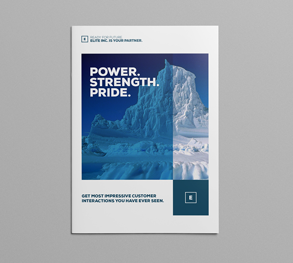 精英设计公司 Bifold 2色企业宣传手册设计模板-上海画册设计公司