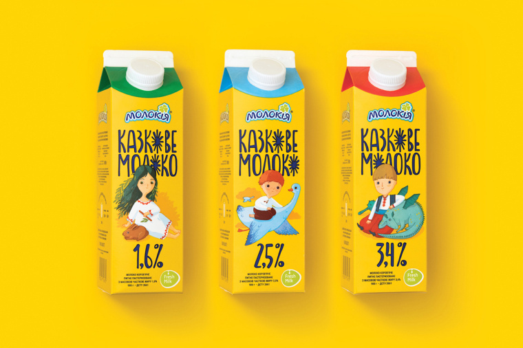 乌克兰 Fairy Milk 牛奶品牌包装设计升级“童话插画”风-上海包装设计公司