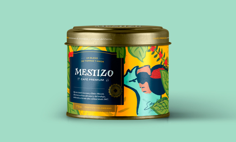 Mestizo 金属罐装咖啡概念包装设计插画设计欣赏-上海包装设计公司