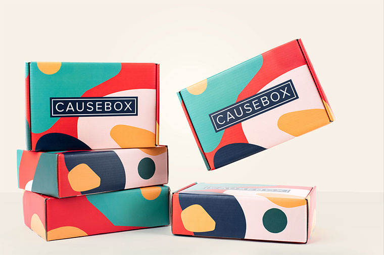 Causebox 秋季女性产品包装设计几何图案风