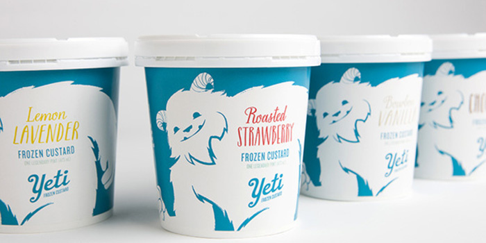 雪人冷冻蛋奶冻包装设计“雪球熊”
