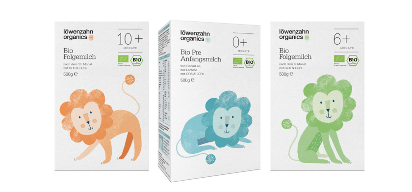Löwenzahn有机婴儿食品包装设计”清新动物插画“--上海包装设计公司