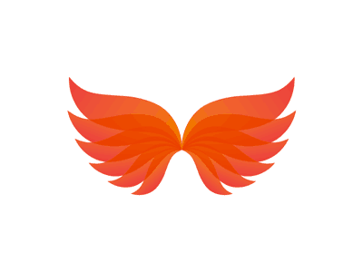 红色凤凰的翅膀logo设计
