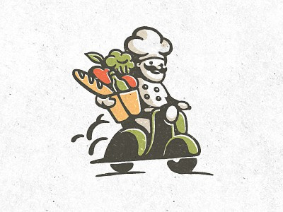 摩托车加厨师的logo设计