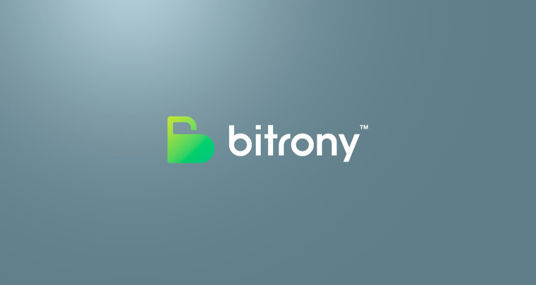 Bitrony 安全支付公司logo设计，字母B与锁具的结合