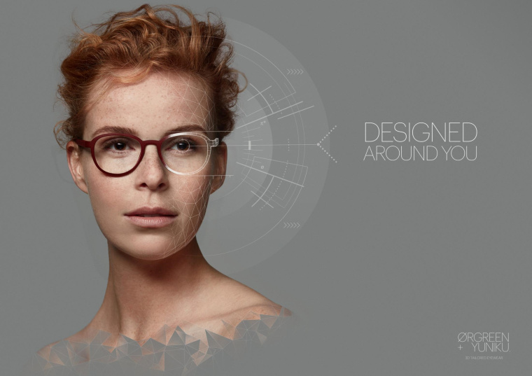 Ørgreen+ Yuniku 3D量身定制款眼镜眼镜平面广告“围绕你和你的生活方式设计”