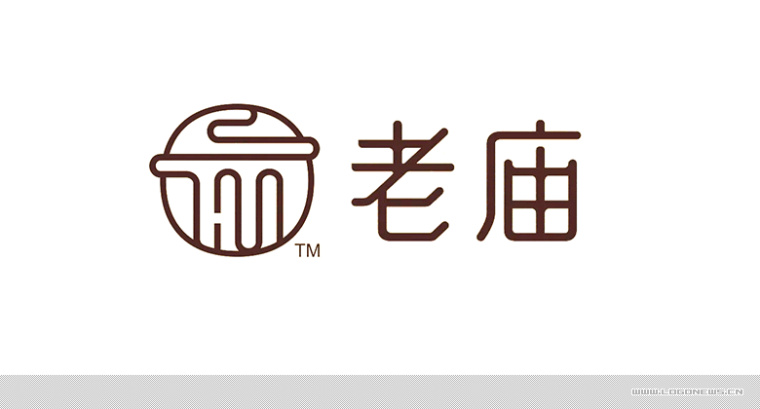 老庙黄金首饰新logo设计，外圆内方的中式韵味logo设计