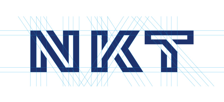 NKT 电线电缆企业标志设计，线条连接设计风格