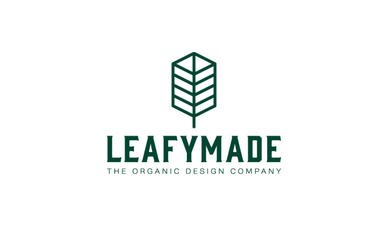 Leafymade有机公司“一片树叶”创意标志设计，源自自然美丽的设计