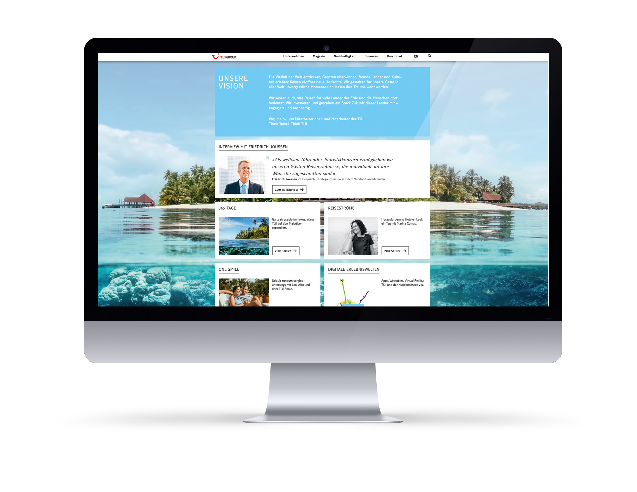 TUI途易旅游集团2015/2016交付主题年报网站设计