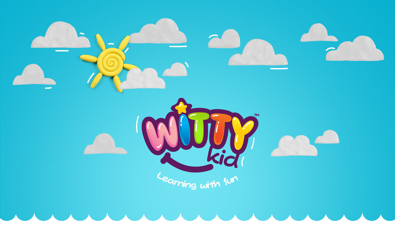 Witty kid 幼儿园创意品牌设计logo设计，星星+笑脸+气球