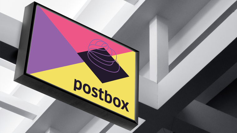 Postbox 手工甜品店品牌视觉形象VI设计“时尚色块”元素-标志设计