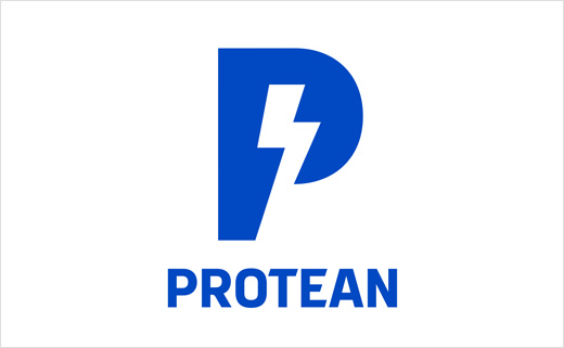 电动汽车技术公司Protean Electric 企业logo设计，闪电字母P