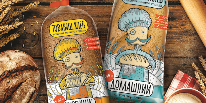 俄罗斯面包包装设计“面包同志插画篇”-上海包装设计公司欣赏