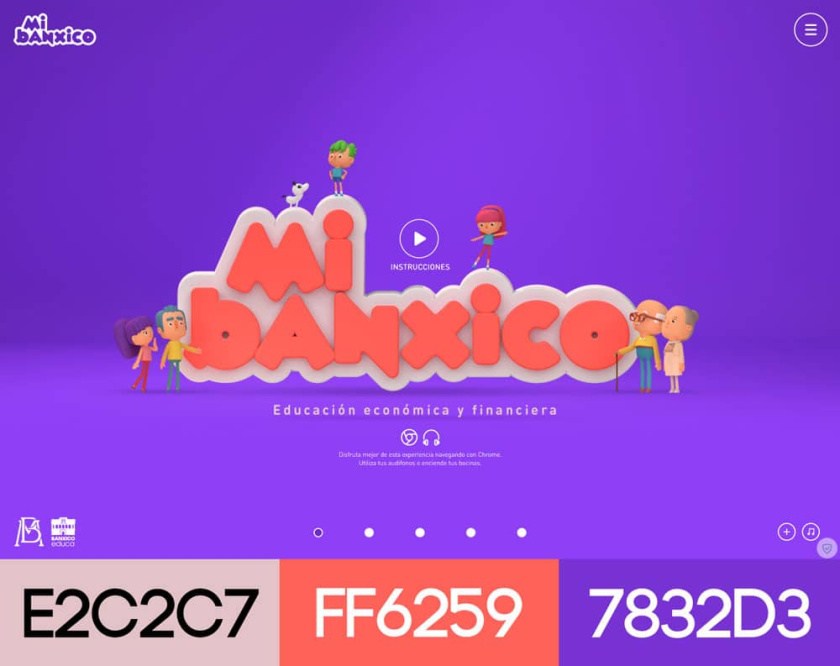 网站设计配色方案-Mi Banxico
