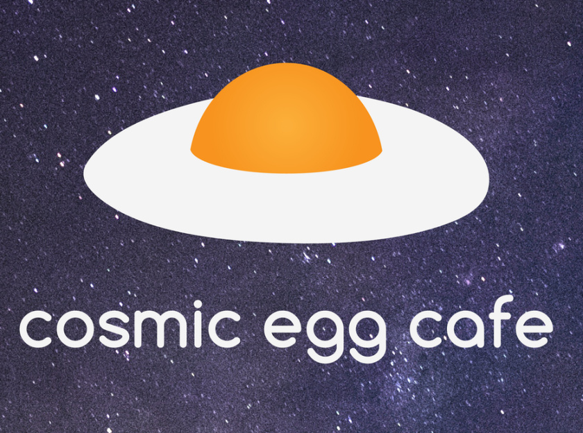 黄色产品标志logo设计-cosmic egg cafe 鸡蛋咖啡logo设计