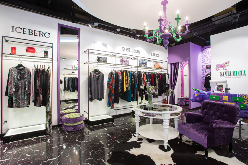 圣穆卡Santa Mucca 服饰品牌紫色系店铺空间设计
