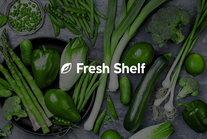 fresh shelf 在线交付平台与线下生鲜农产品食品终端网点零售取货店品牌形象设计