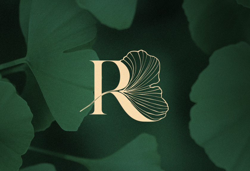 Rafael Erling 医疗医药保健品公司logo设计“银杏叶+字母R”