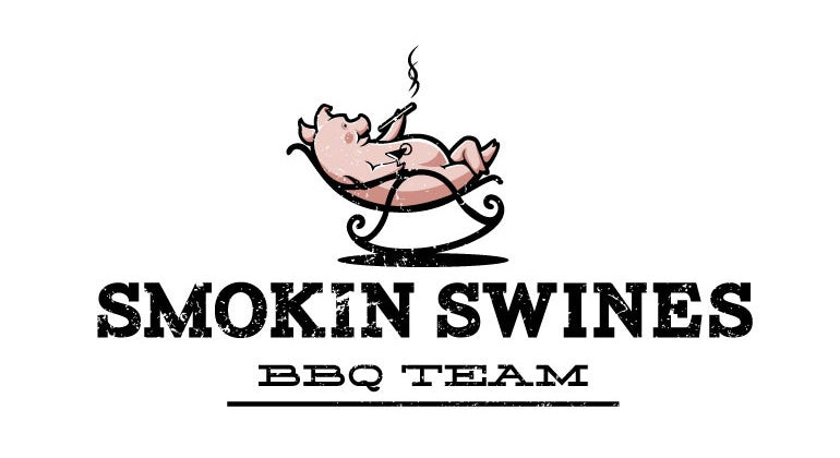 烧烤业务的猪徽标标志设计