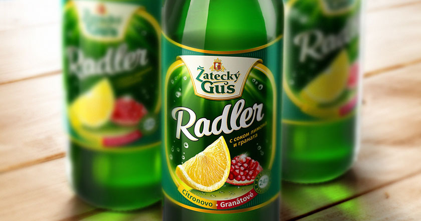 Radler啤酒柠檬水混合饮料包装设计，富有设计美感和品牌识别力