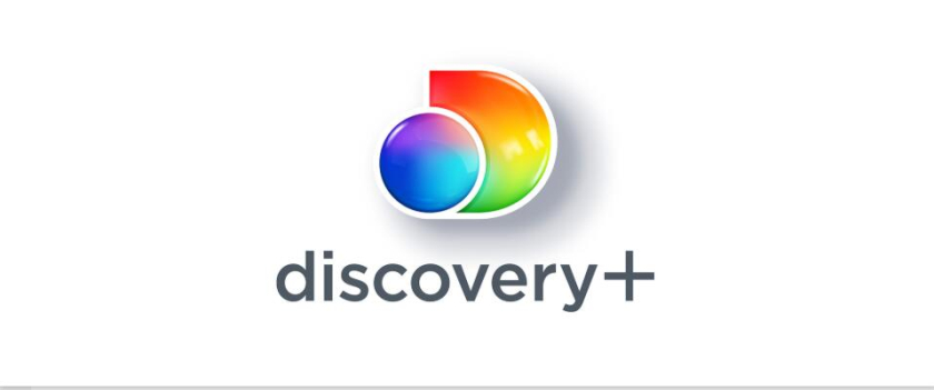 Discovery+探索电视节目频道品牌logo设计，光谱色几何D和一个圆的结合