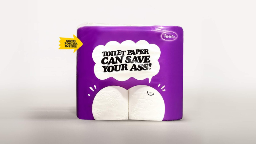 Violeta推出限量版卫生厕纸新包装设计，为提醒人们今早发现结肠癌