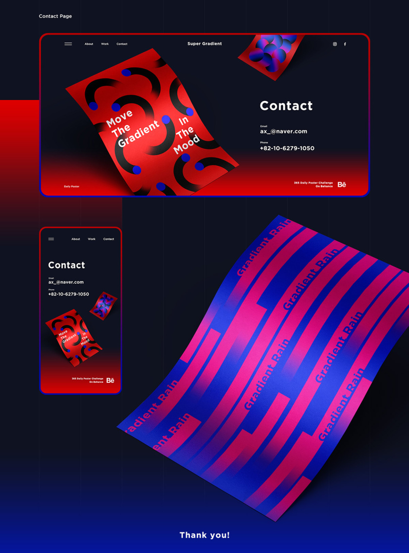 Super Gradient 超梯度品牌网站概念设计，超明亮炫酷渐变色设计