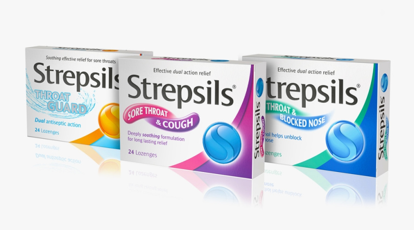 Strepsils 咽喉护理喉咙疼痛药品包装设计