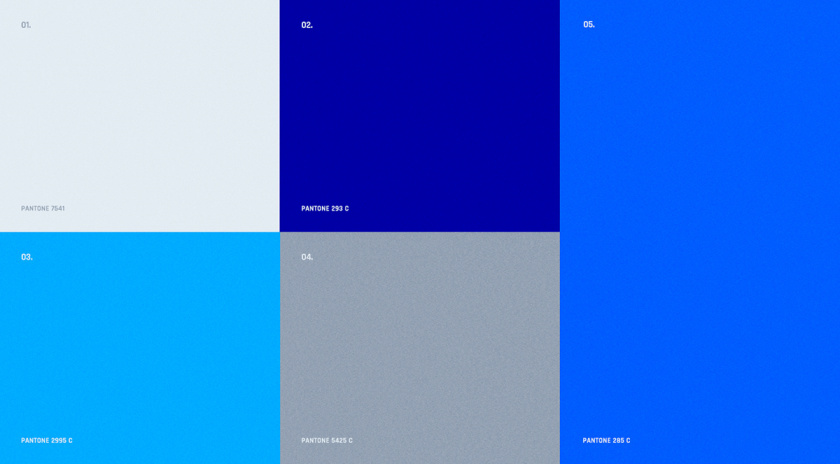blue5solutions科技公司企业品牌形象vi设计几何同色系蓝色色块辅助