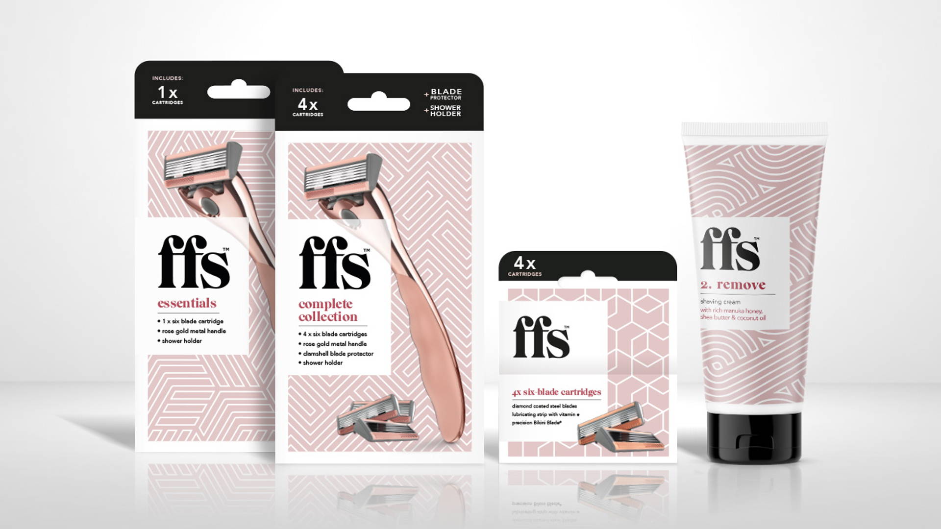 英国FFS女士剃毛刀品牌包装设计，传达“美丽应该轻松”的品牌精神
