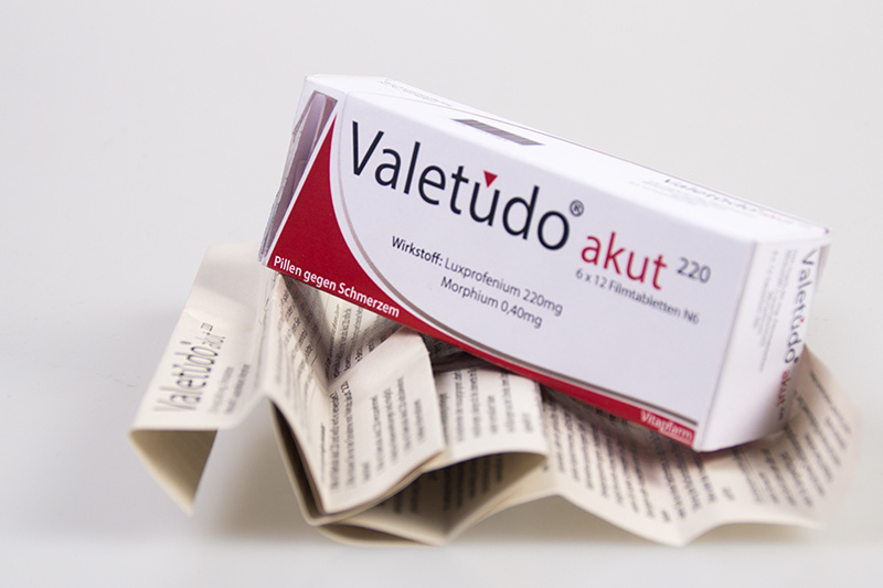 Valetudo akut 处方药药品包装设计“侧面v字母”