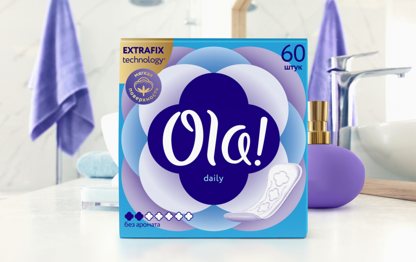 Ola卫生巾魔法师品牌定位与包装设计”棉花花朵“核心视觉符号元素