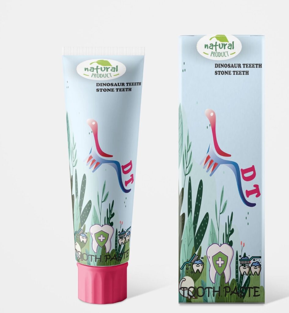 Nafural天然牙膏包装设计手绘植物插画风格