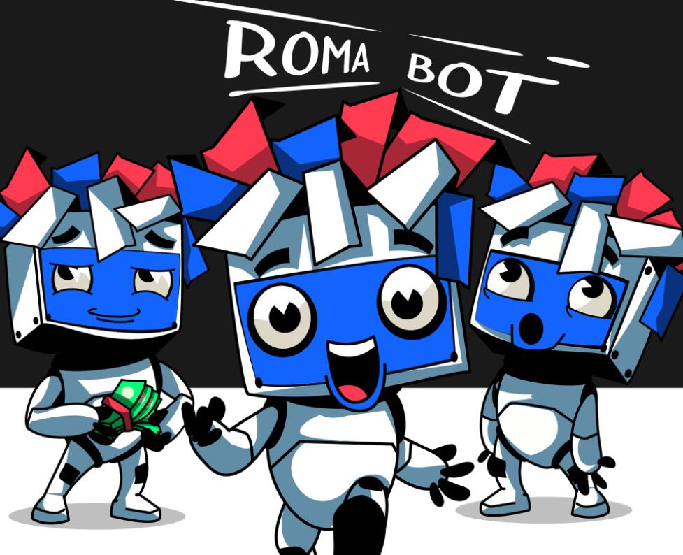 Roma Bot 机器人电脑屏幕IP卡通吉祥物设计