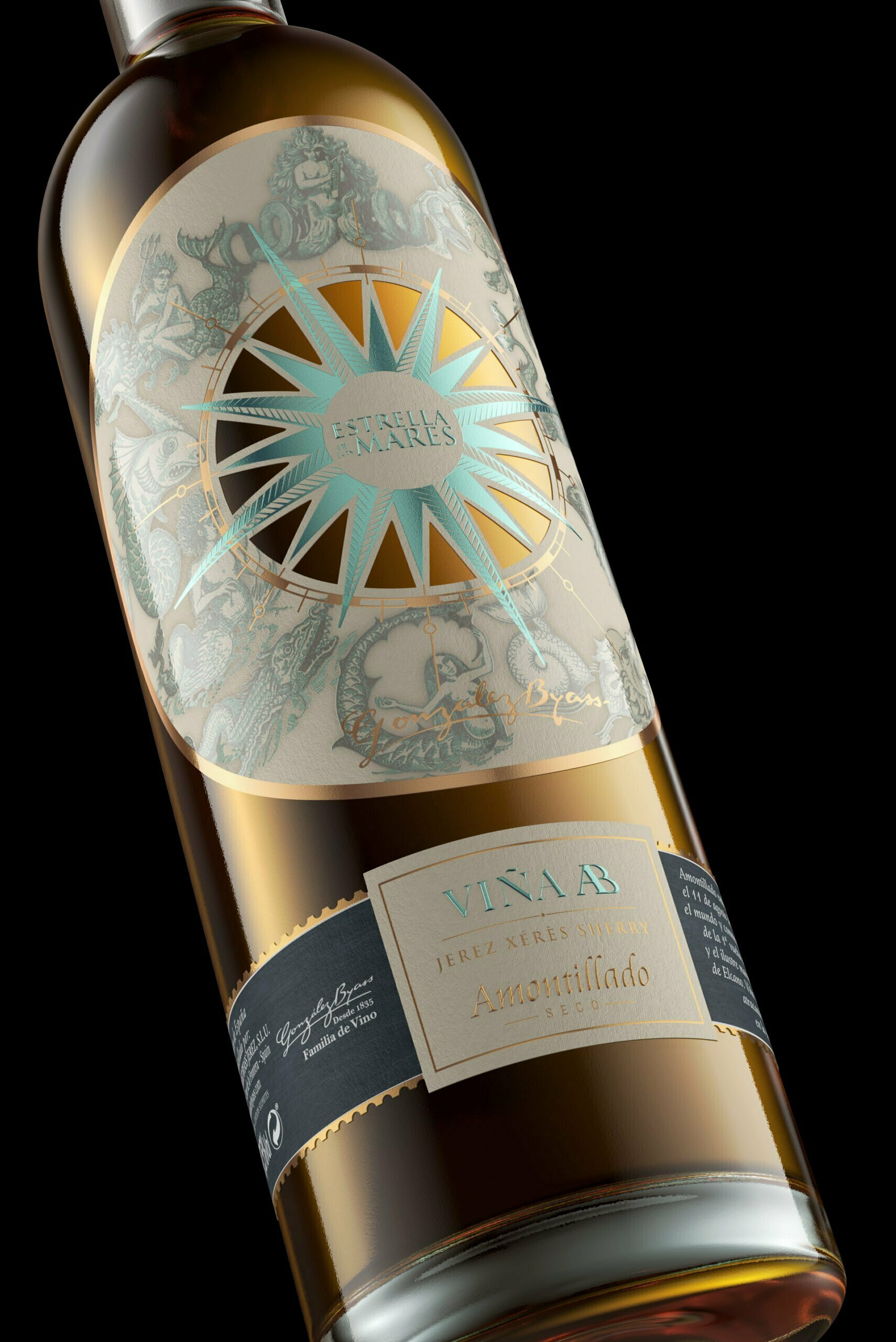 ESTRELLA DE环球航行纪念版葡萄酒包装设计”海洋元素+星星品牌识别“
