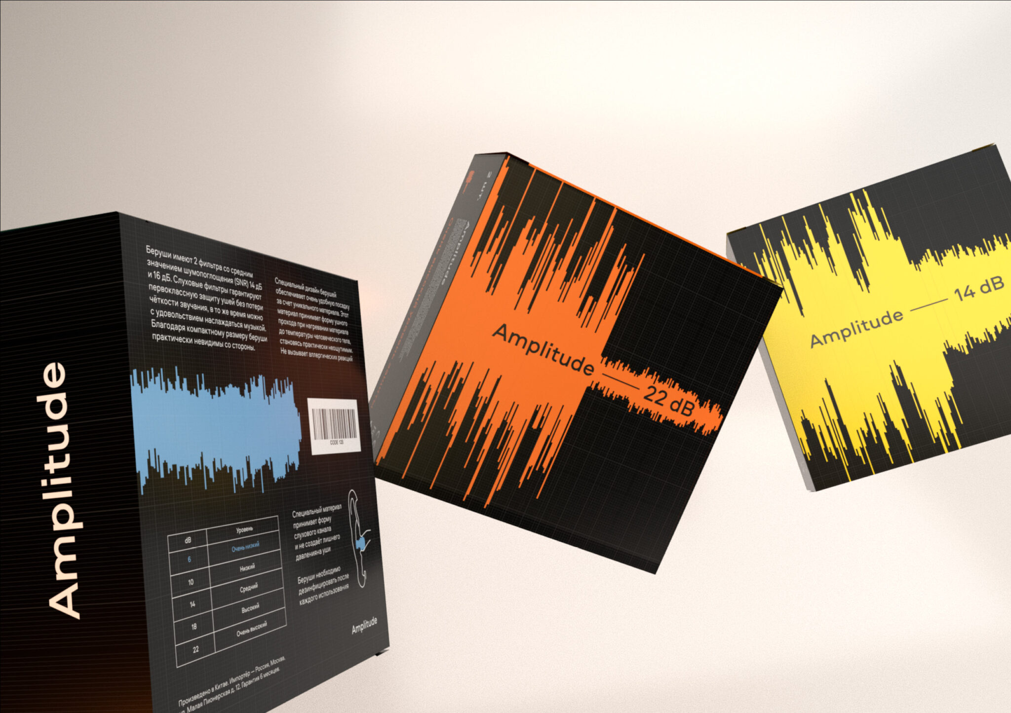 AMPLITUDE音乐家耳机包装设计“音波”元素