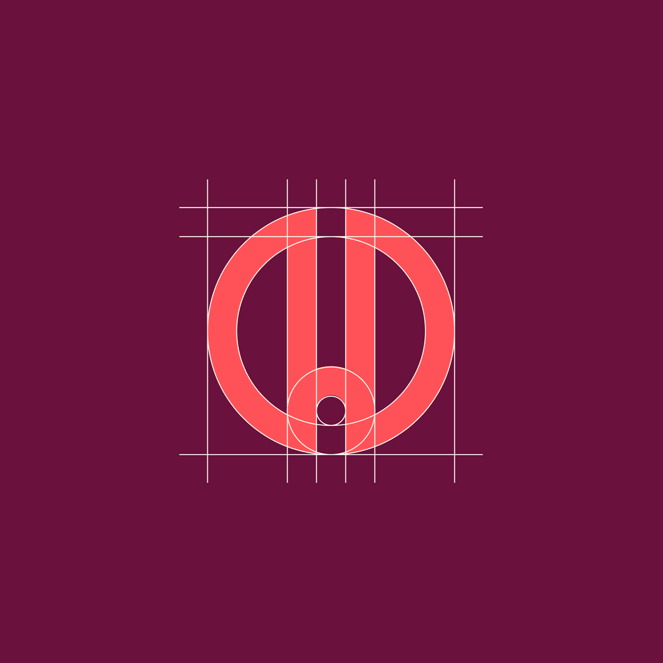 Hugo 在线会议应用程序标志设计，字母H+圆形