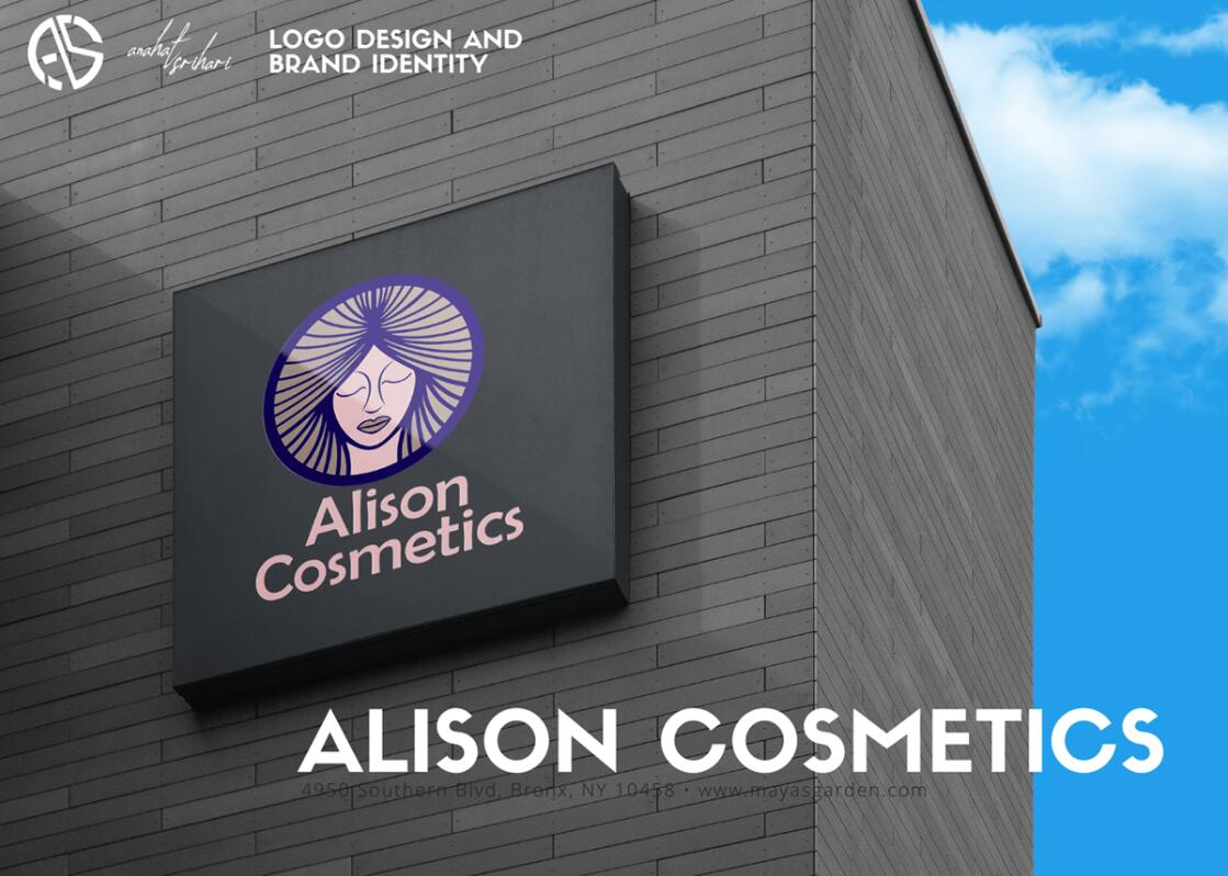 Alison艾 莉森化妆品品牌logo设计“女性头像”图案