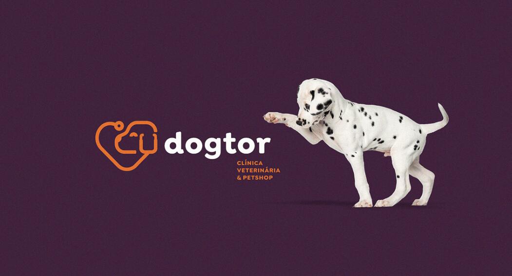 Dogtor 宠物医院兽医诊所logo设计vi设计，爱+医生+狗